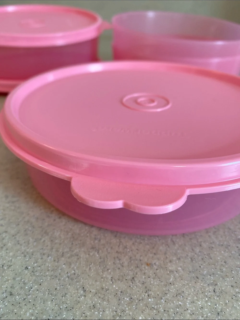 Pink Tupperware set